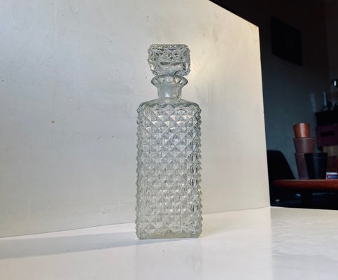 Scandinavian Diamond Accented Glass Decanter, 1960s-LCR-1098506