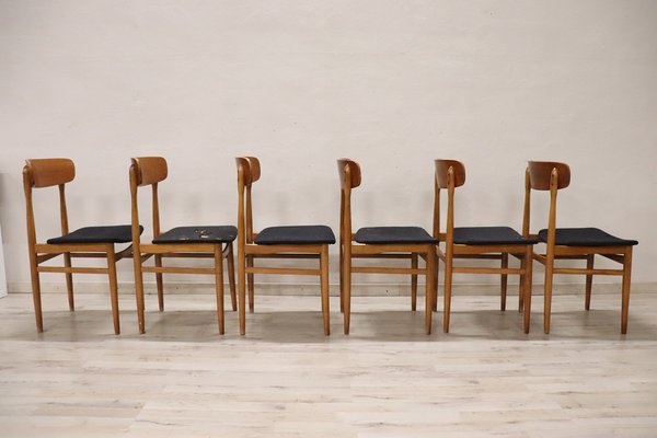 Scandinavian Dining Chairs in Beech, 1960s, Set of 6-DCO-1769104