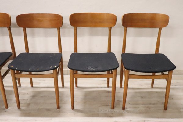 Scandinavian Dining Chairs in Beech, 1960s, Set of 6-DCO-1769104