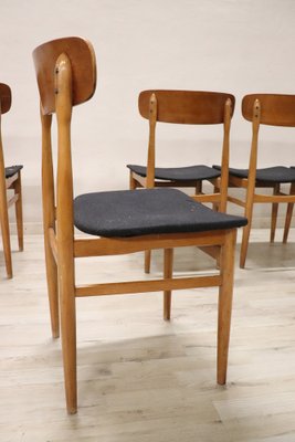 Scandinavian Dining Chairs in Beech, 1960s, Set of 6-DCO-1769104