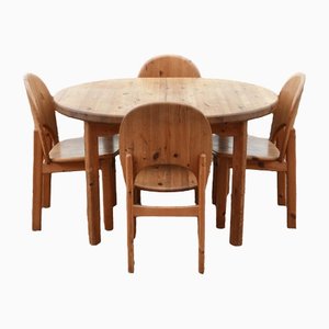 Scandinavian Dining Set in Pine from Glostrup Mobler, Set of 5-UF-1283416