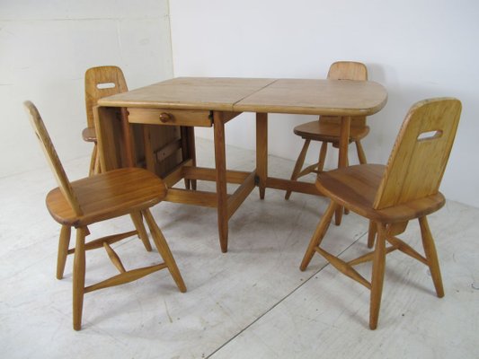 Scandinavian Dining Table & Chairs Set by Eero Aarnio for Laukaan Puu, 1960s, Set of 5-DE-809847