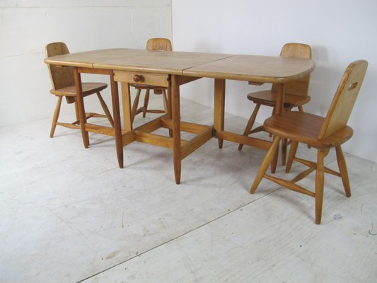 Scandinavian Dining Table & Chairs Set by Eero Aarnio for Laukaan Puu, 1960s, Set of 5-DE-809847