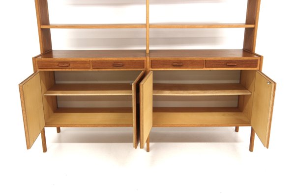 Scandinavian Double Bookcase in Teak and Oak, Sweden, 1960-GEK-2028420