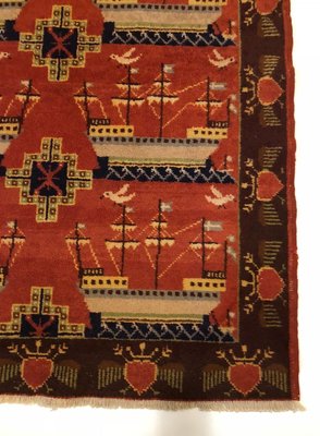 Scandinavian Double Sided Rug with Ships and Seagulls, 1934-BAF-763444