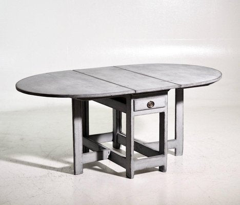 Scandinavian Drop-Left Table with Drawer, 1800s-SA-1089299