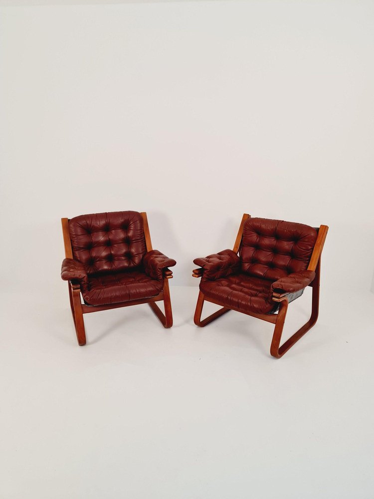 Scandinavian Easy Chairs by Carl-Henrik Spark for Ulferts Sweden, 1970s, Set of 2