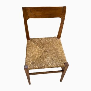 Scandinavian Elm and Straw Chairs by Moller, Set of 4-LCU-1251588