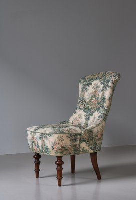 Scandinavian Emma Slipper Chair in Sanderson Textile, Early 20th Century-WRF-1796111