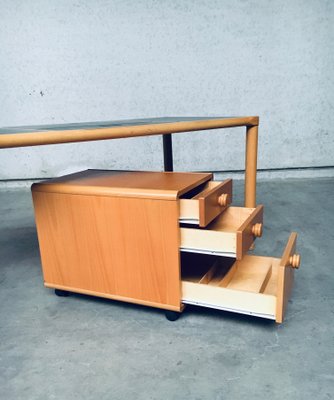 Scandinavian Ergonomic Design Writing Desk and Stool from Stokke, 1980s, Set of 3-RQV-1148343