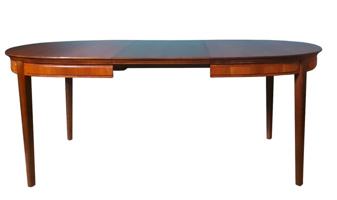 Scandinavian Extendable Mahogany Table, 1950s-KDW-1763446