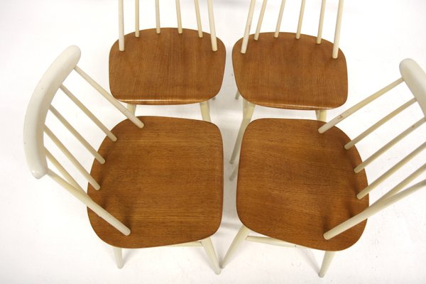 Scandinavian Fanett Chairs by Ilmari Tapiovaara for Edsby Verken, Sweden, 1960s, Set of 4-GEK-2035546