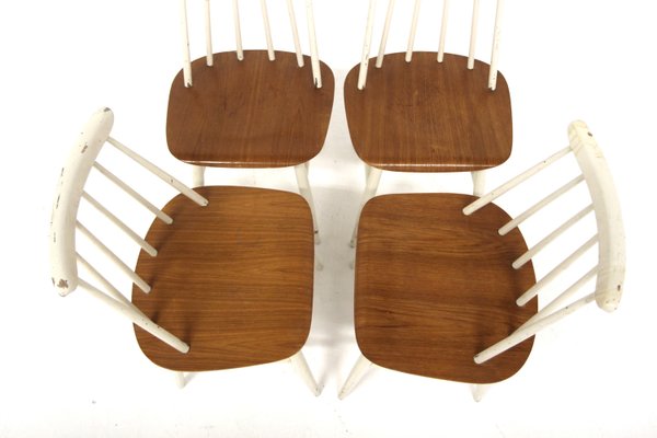 Scandinavian Fanett Chairs by Ilmari Tapiovaara for Edsby Verken, Sweden, 1960s, Set of 4-GEK-2035549