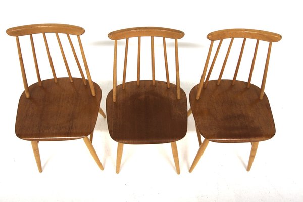 Scandinavian Fanett Teak Chairs by Ilmari Tapiovaara for Edsby Verken, 1960, Set of 6-GEK-2041132