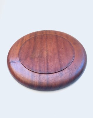 Scandinavian Flat Bowl in Teak, 1960s-RQV-1368295