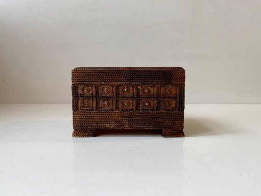 Scandinavian Folk Art Box with Hidden Compartment, 1940s-LCR-1000333