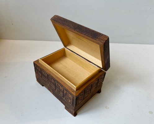 Scandinavian Folk Art Box with Hidden Compartment, 1940s-LCR-1000333