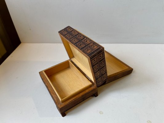 Scandinavian Folk Art Box with Hidden Compartment, 1940s-LCR-1000333