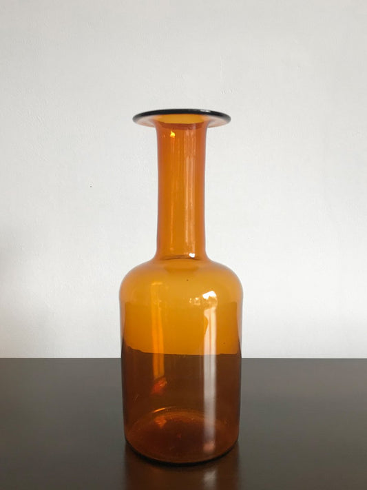 Scandinavian Glass Bottle Vase by Otto Brauer for Holmegaard, 1960s