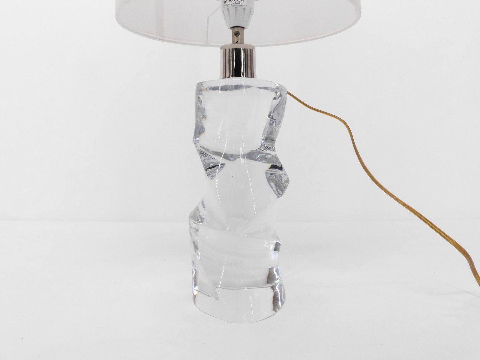 Scandinavian Glass Table Lamp by Olle Alberius for Orrefors, 1960s