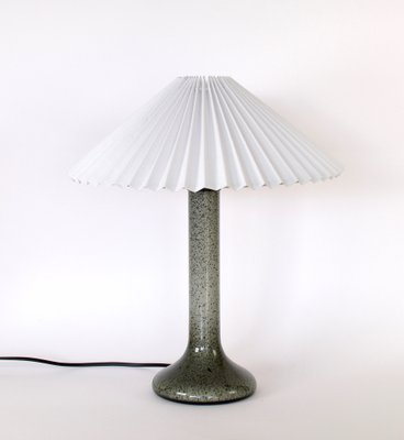 Scandinavian Glass Table Lamp with Pleated Shade-HJP-1104355