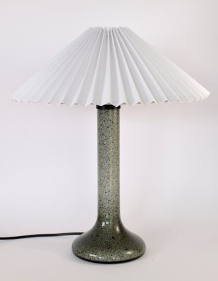 Scandinavian Glass Table Lamp with Pleated Shade-HJP-1104355