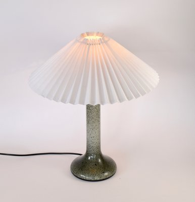 Scandinavian Glass Table Lamp with Pleated Shade-HJP-1104355