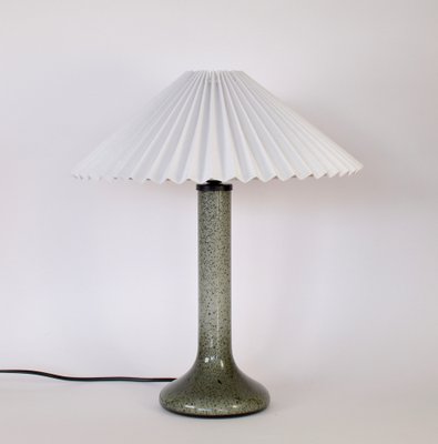 Scandinavian Glass Table Lamp with Pleated Shade-HJP-1104355