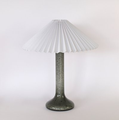 Scandinavian Glass Table Lamp with Pleated Shade-HJP-1104355