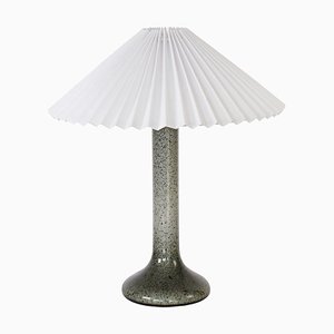 Scandinavian Glass Table Lamp with Pleated Shade-HJP-1104355