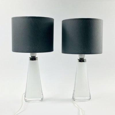 Scandinavian Glass Table Lamps by Carl Fagerlund for Orrefors, 1960s, Set of 2-BMM-1765491