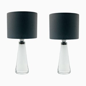 Scandinavian Glass Table Lamps by Carl Fagerlund for Orrefors, 1960s, Set of 2-BMM-1765491