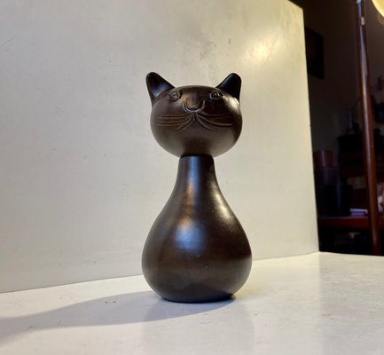 Scandinavian Glazed Ceramic Cat Vase by Bjerre, 1970s-LCR-1078921