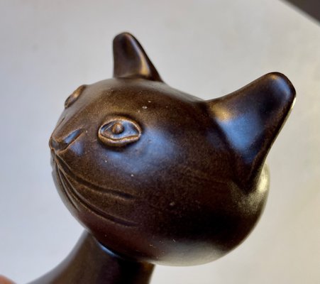 Scandinavian Glazed Ceramic Cat Vase by Bjerre, 1970s-LCR-1078921