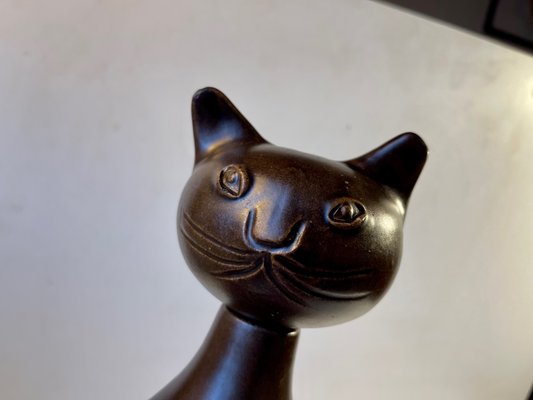 Scandinavian Glazed Ceramic Cat Vase by Bjerre, 1970s-LCR-1078921