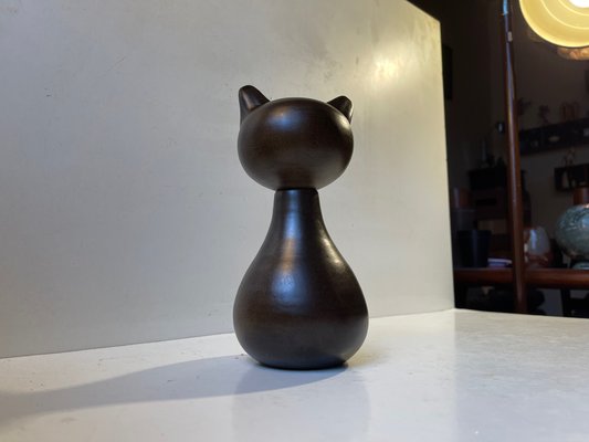 Scandinavian Glazed Ceramic Cat Vase by Bjerre, 1970s-LCR-1078921