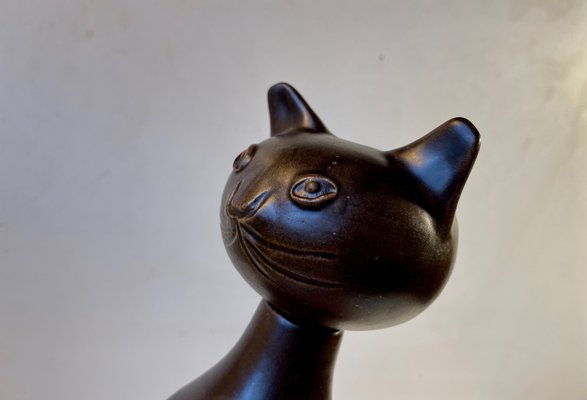 Scandinavian Glazed Ceramic Cat Vase by Bjerre, 1970s-LCR-1078921