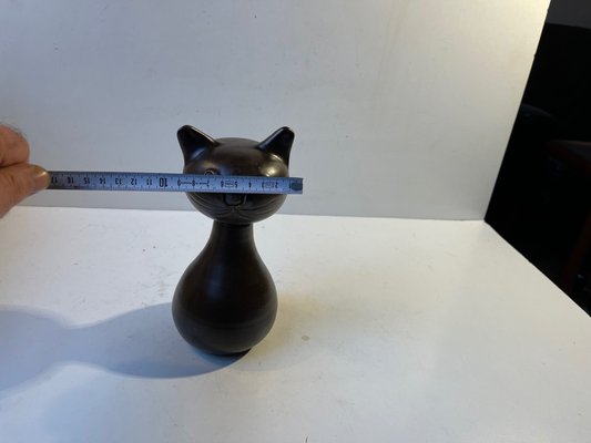 Scandinavian Glazed Ceramic Cat Vase by Bjerre, 1970s-LCR-1078921