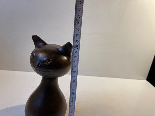 Scandinavian Glazed Ceramic Cat Vase by Bjerre, 1970s-LCR-1078921