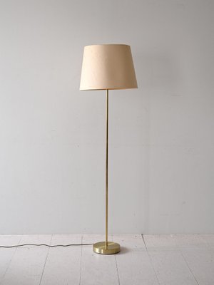 Scandinavian Golden Floor Lamp, 1960s-QWP-2042802