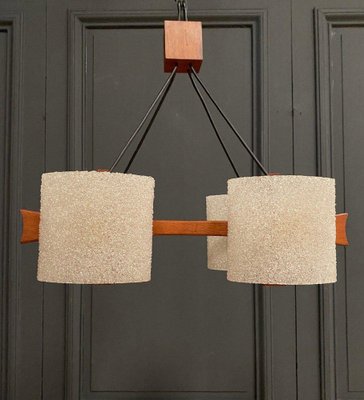 Scandinavian Hanging Chandelier in Teak and Resin, 1960-QKG-1764195