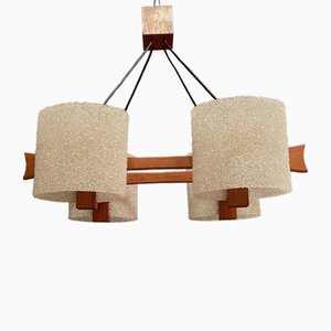 Scandinavian Hanging Chandelier in Teak and Resin, 1960-QKG-1764195