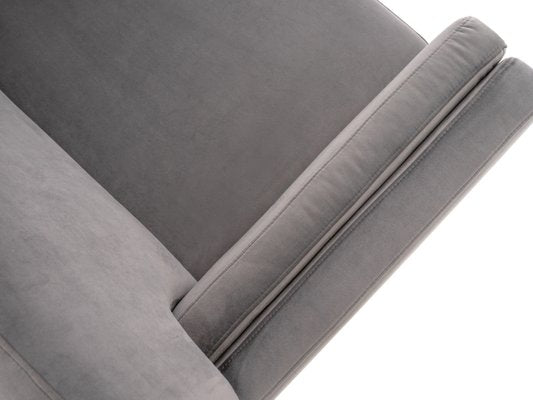 Scandinavian Helsinki Grey Velour Sofa-VND-1118324