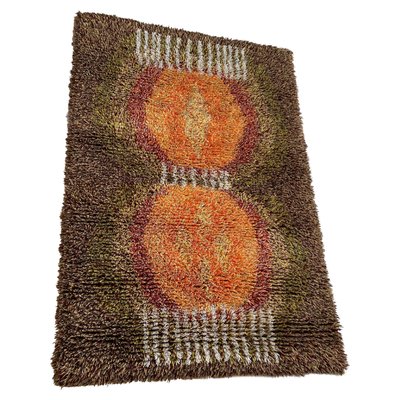 Scandinavian High Pile Abstract Rya Rug Carpet, Finland, 1960s-QZ-1345699