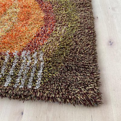 Scandinavian High Pile Abstract Rya Rug Carpet, Finland, 1960s-QZ-1345699