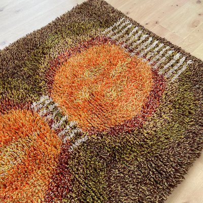 Scandinavian High Pile Abstract Rya Rug Carpet, Finland, 1960s-QZ-1345699