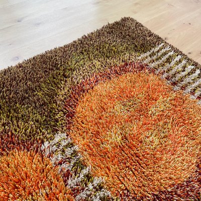 Scandinavian High Pile Abstract Rya Rug Carpet, Finland, 1960s-QZ-1345699