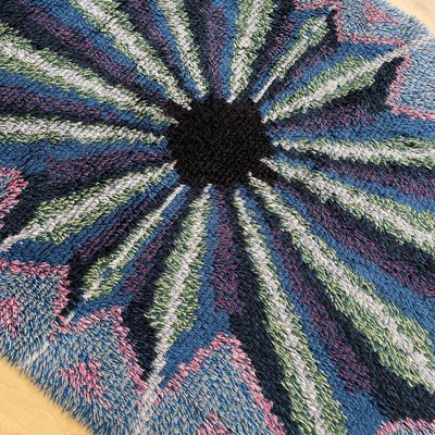 Scandinavian High Pile Rya Rug Carpet, Sweden, 1960s-QZ-1345697