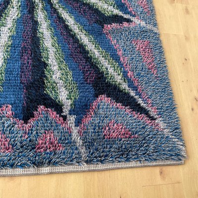 Scandinavian High Pile Rya Rug Carpet, Sweden, 1960s-QZ-1345697