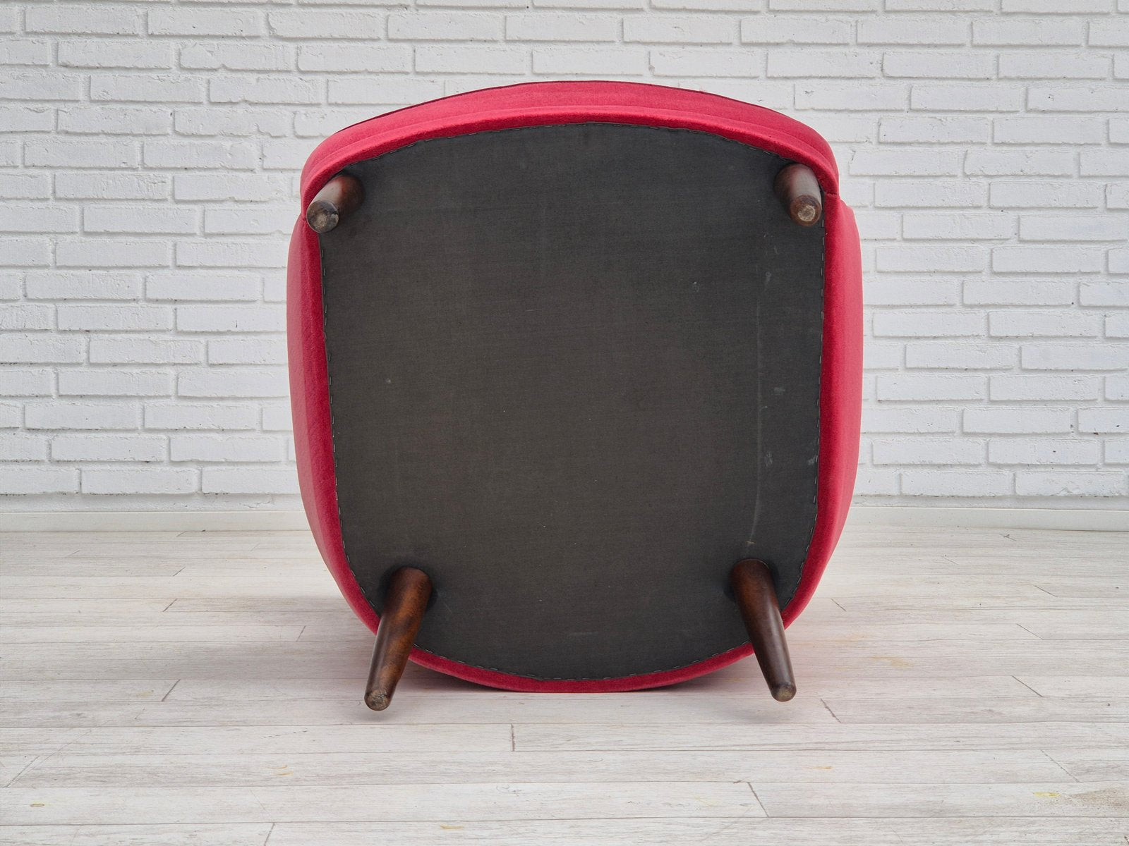 Scandinavian Highback Armchair in Velour, 1960s